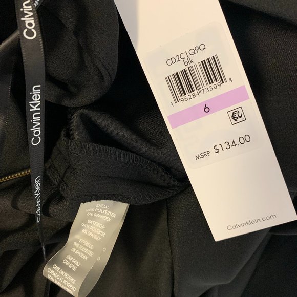 Calvin Klein Elegant Women's Fit & Flare Dress Black size 6 NWT - Picture 4 of 7